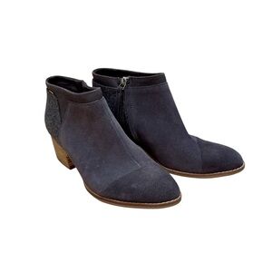 Toms Women’s Grey Suede Loren Ankle Booties Boots Size 8.5